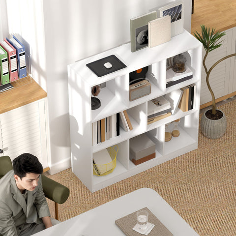 Rootz Bookcase - Regal Standregal - Bookshelf - Organizer - 8 Shelves - Spacious Storage - 97.5 x 30 x 100 cm - White