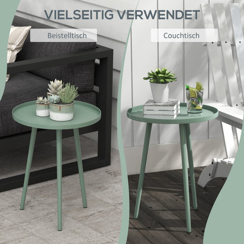 Rootz Steel Side Table - Coffee Table - Garden Table - Weatherproof & Durable - 40 x 40 x 50 cm - Green