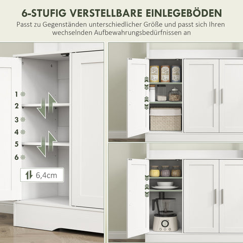 Rootz Kitchen Cabinet - Storage Unit - Scandinavian Cupboard - Adjustable Shelves - 108cm x 35cm x 180cm