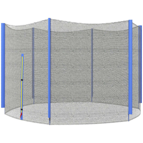 Rootz Trampoline Safety Net - Replacement Network - Safety Mesh - Durable PE Material - Ø244 x 180cm, Fits 6 Posts, Easy Zipper Access for Kids' Safety