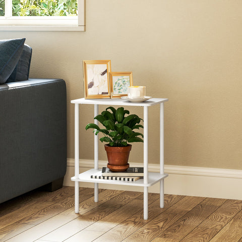 Rootz 2 Tier Side Table - Accent Table - Coffee Table - Extra Storage - 40cm x 30cm x 52.2cm