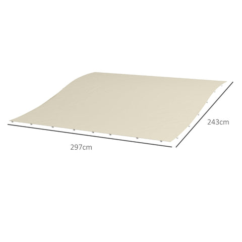 Rootz Awnings - Sun protection - Canopy Awning - Replacement Canopy - Weather Resistant - PU coating - UV30+ protection - Polyester fabric - Beige - 297L x 243W cm
