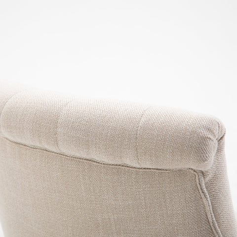 Rootz Soft Upholstered Armchair - Reading Chair - Resting Chair - Back Support - 52.5 x 69 x 77 cm -  White Linen-Look Fabric