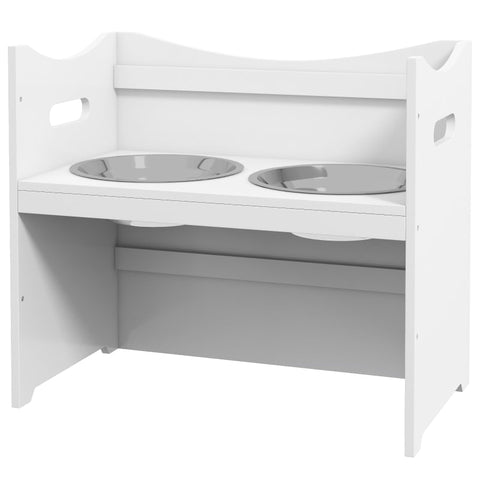 Rootz Adjustable Feeding Station - Durable Pet Feeder - Stylish Dog Bowl Stand - Ergonomic Design - Easy to Clean - 54cm x 31.5cm x 47cm - MDF & Stainless Steel