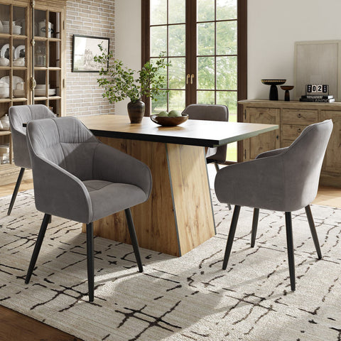 Rootz Modern Kitchen Dining Table - Bistro Table - Unique Design Table - Stylish & Durable - 138.5cm x 80cm x 75cm
