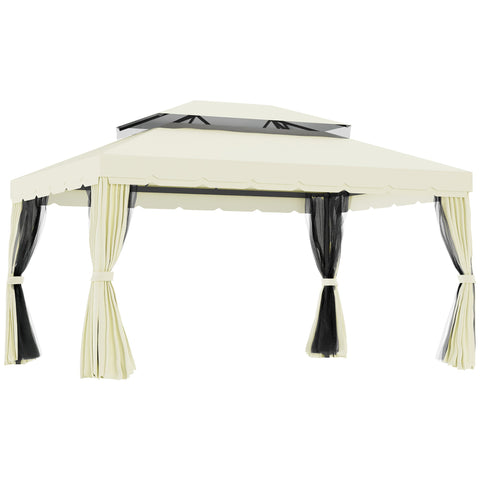 Rootz Garden Pavilion Barnum - Patio Canopy - Outdoor Gazebo - Protection from Sun & Insects - 390cm x 290cm x 270cm