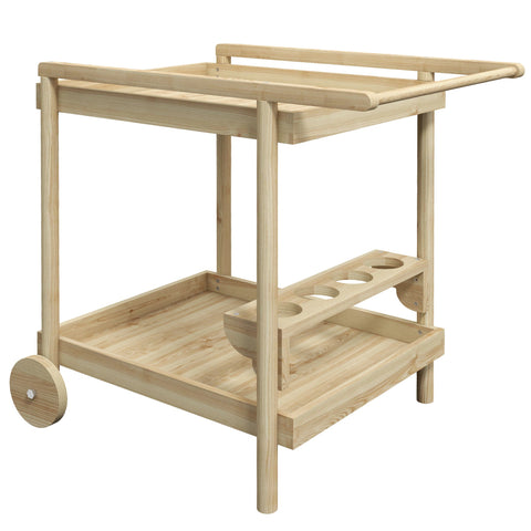 Rootz Garden Serving Trolley - Bar Cart - Outdoor Cart - Mobility & Storage - 78cm x 58.5cm x 75cm