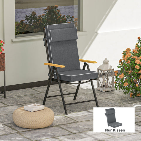 Rootz Seat Cushion - Chair Pad - Outdoor Cushion - Water-Repellent Comfort - 120cm x 47cm x 9.5cm - Grey