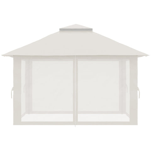 Rootz Folding Gazebo - Height Adjustable - 4 Mesh Walls - Ventilation Roof - Carry Bag - Quick Assembly - Cream White - 4 x 4 x 3 m