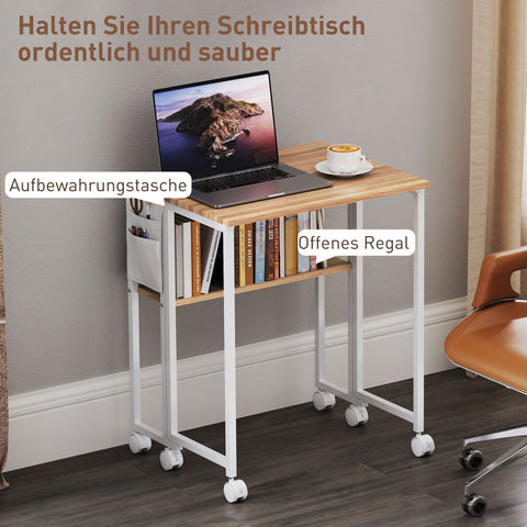 Rootz Foldable Desk - Convertible Side Table - Space-Saving Open Shelf - Optimal Room Utilization - 63cm x 50cm x 75cm Folded Out