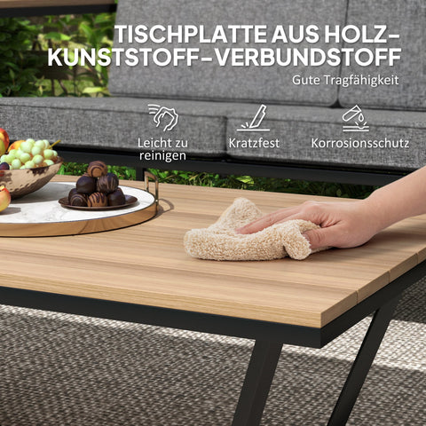 Rootz Garden Furniture Set - Patio Set - Outdoor Sofa Set - Weatherproof - 126cm x 72cm x 69.5cm (Loveseat), Grey and Brown