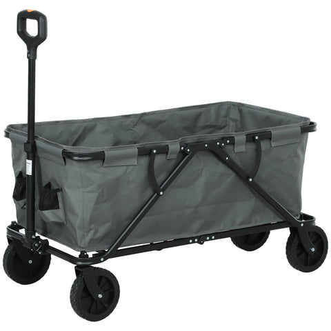 Rootz Garden Car - Transport Cart - Beach Wagon - 120kg Capacity - Foldable - Oxford Fabric - 160L - 100cm x 55cm x 56cm