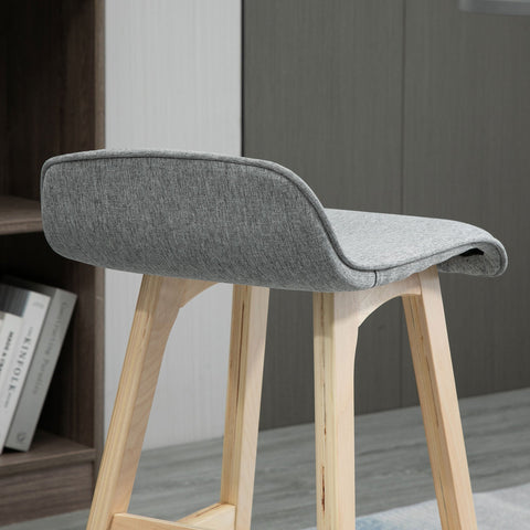 Rootz Scandinavian Bar Stools Set - High Chairs - Stylish Kitchen Seats - Comfort Footrests - 40cm x 41.5cm x 75.5cm