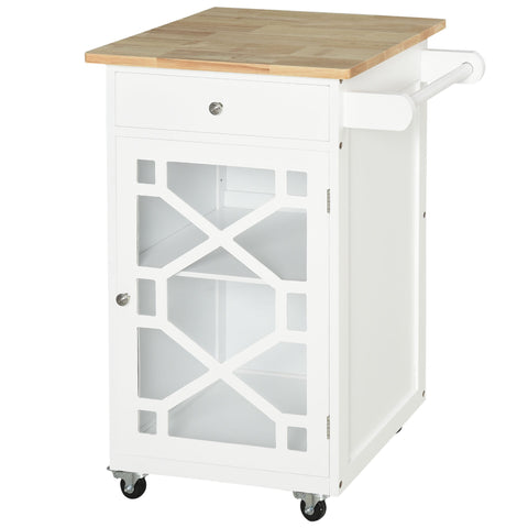 Rootz Serving Trolley - Rolling Kitchen Trolley - Mobile Kitchen Cart - Enhanced Mobility - 63cm x 45cm x 86cm