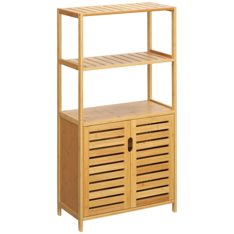 Rootz Bamboo Bathroom Cabinet - Bathroom Chest of Drawers - Bathroom Shelf - Reduces Disorder - 60cm x 30cm x 120cm - Brown