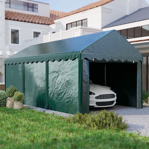 Rootz Garage Tent Carport - Vehicle Shelter - Boat Storage - UV Resistant - 594cm x 300cm x 280cm