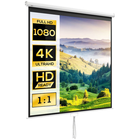 Rootz 99" Projection Screen - Video Projector Screen - Home Theater Screen - 4K HD Clarity - 178cm x 178cm