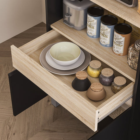 Rootz Kitchen Serving Cart - Microwave Shelf - Storage Furniture - Extra Storage - 60 x 40 x 131 cm