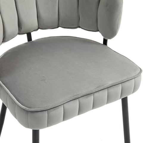 Rootz Set of 2 Velvet Dining Chairs - Dining Room Chairs - Living Room Chairs - Excellent Support - 57.98cm x 56cm x 78cm