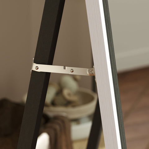 Rootz Full Body Mirror - Floor Mirror - Standing Mirror - Splinter-Free Safety - 162.6 x 53.3 cm - Grey MDF Frame