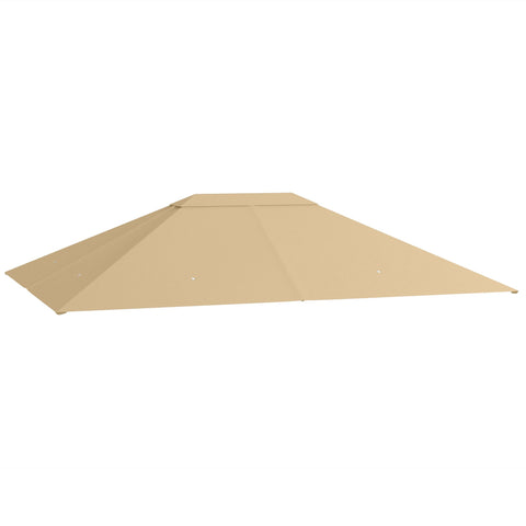 Rootz Pavilion Replacement Roof - Baldachin - Canopy Top - Weather-Resistant & UV30+ - 397cm x 297cm - Khaki