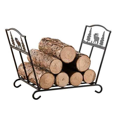 Rootz Firewood Rack - Log Holder - Foldable Wood Storage - Space-Saving Design - Durable Metal - Easy Storage - 57cm x 36cm x 32cm