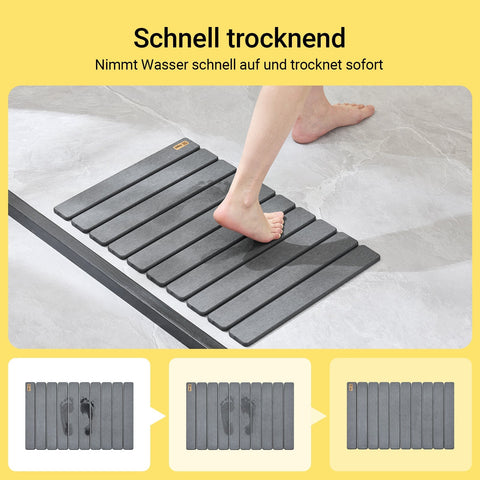 Rootz Bathing Mat - Shower Mat - Non-Slip Absorbent Mat - Fast Water Absorption - 59cm x 39cm x 1cm