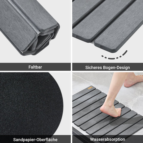 Rootz Bathing Mat - Shower Mat - Non-Slip Absorbent Mat - Fast Water Absorption - 59cm x 39cm x 1cm