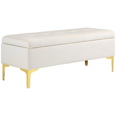 Rootz Upholstered Storage Bench - Bed Bench - Window Bench - Velvet-like Finish - 120cm x 44cm x 44.5cm