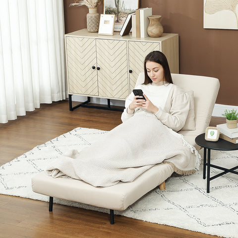 Rootz Folding Armchair Bed - Recliner - Velvet Sofa - Adjustable Backrest - Up to 120 kg - 72cm x 78cm x 79cm