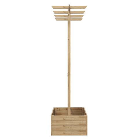 Rootz Plant Box with Trellis - Climbing Plant Box - Raised Balcony Bed - Strong Fir Wood - 160cm x 55cm x 183cm
