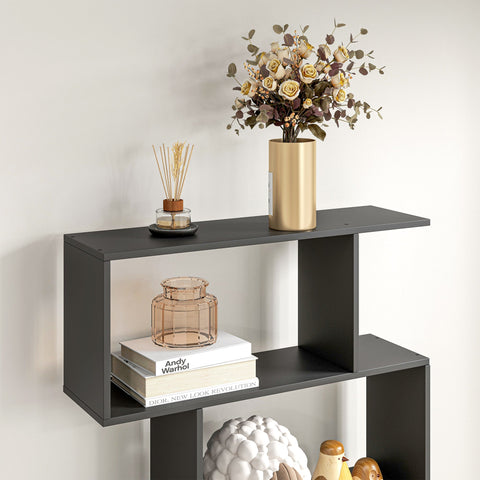 Rootz Zigzag Design Bookcase - Bookshelf - Storage Unit - Elegant & Spacious - 80W x 23D x 192H cm