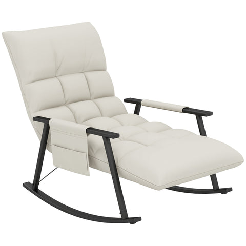 Rootz Rocking Chair - Recliner with Footrest - Adjustable Still Chair - Microfiber Comfort - 60cm x 134cm x 70cm - 120kg Capacity