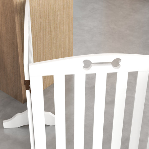 Rootz Free-Standing Dog Grille - Pet Barrier - Safety Gate - Non-Slip Support Feet - 207.5 x 30 x 61cm - White MDF Design