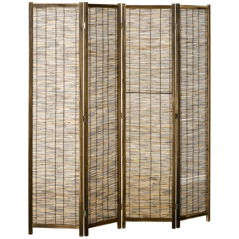 Rootz Wooden Folding Screen - Room Divider - Privacy Screen - Natural Bamboo Finish - 160L x 170H cm