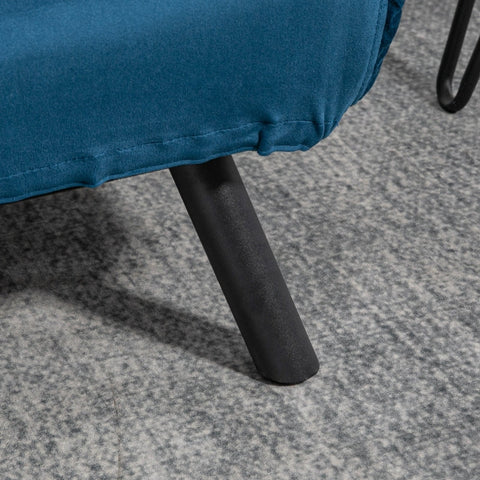 Rootz 2-Seater Velvet Sofa Bed - Convertible Couch - Sleeper Sofa - Adjustable Backrest - Enhanced Comfort - 102cm x 73cm x 81cm - Steel Frame