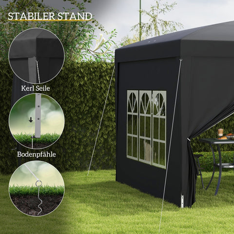 Rootz 3 x 3m Pavilion - Garden Tent - Marquee - UV Protection - 2.95m x 2.95m x 2.58m - Ideal for Celebrations & Camping