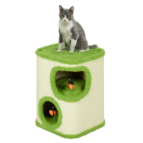 Rootz Scratching Barrel for Cats - Scratching Paradise - Sleeping Retreat - Sisal & Plush Comfort - 38cm x 38cm x 52cm