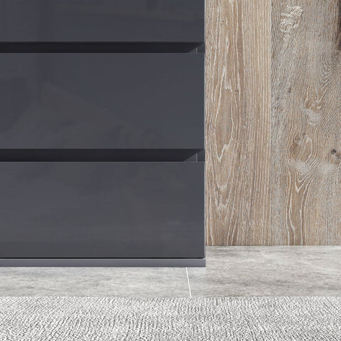 Rootz 4-Drawer Chest - Modern Dresser - Storage Cabinet - Large Storage Space - 55cm x 33cm x 80cm - Grey Finish