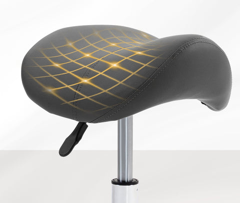 Rootz Grey Roll Stool - Saddle Seat - Height Adjustable Chair - Ergonomic Seating - 48 x 47 x 45-59 cm