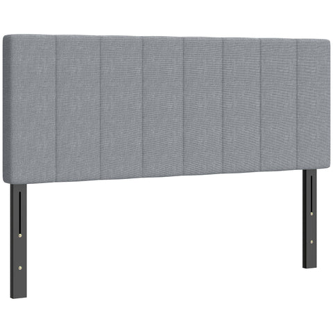 Rootz Headboard Grey 160x10x106/116/126cm – Bed Headboard, Adjustable Backrest, Padded Panel – Stylish, Comfy Support, Linen Look, Fits 150-160cm Beds