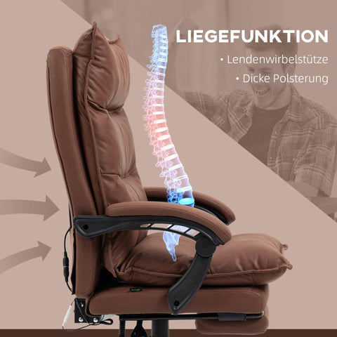 Rootz Massage Office Chair - Computer Chair - Vibrating Massage - Lumbar Heating - Ergonomic Desk Chair - 66cm x 74cm x 114-121.5cm
