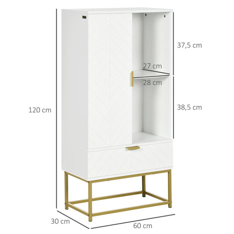 Rootz Bathroom Storage Unit - Cabinet - Modern Shelving - Ample Storage - 60L x 30W x 120H cm