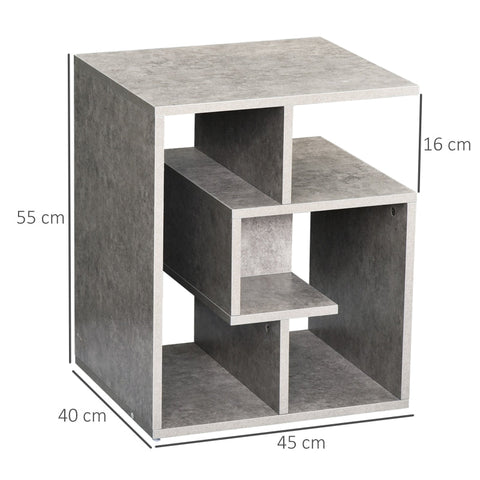 Rootz Side Table - Standing Shelf - End Table - Stylish Oak Look - Robust Chipboard - Space-Saving - 45cm x 40cm x 55cm