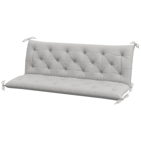 Rootz 3 Seater Garden Bench Cushion - Bank Cover - Seat Pillow - Enhanced Comfort - 150x98x8 cm Grey