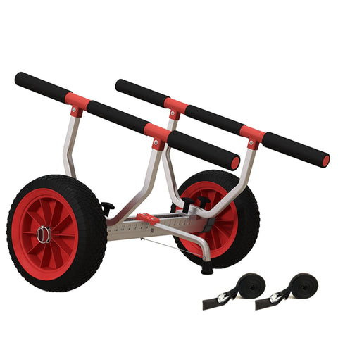 Rootz Kayak Transport Car - Canoe Carrier - Paddle Board Cart - Adjustable Width - Large Wheels - 79cm x 72.5cm x 42cm