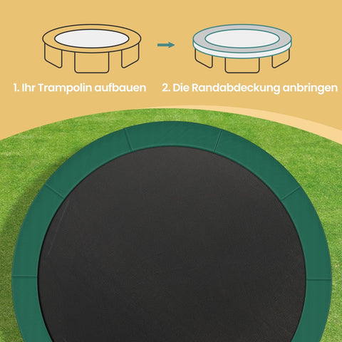Rootz Trampoline Edge Cover - Protective Padding - Safety Cover - UV-Resistant - Fits 366 cm - Durable PVC Material - 30cm Width