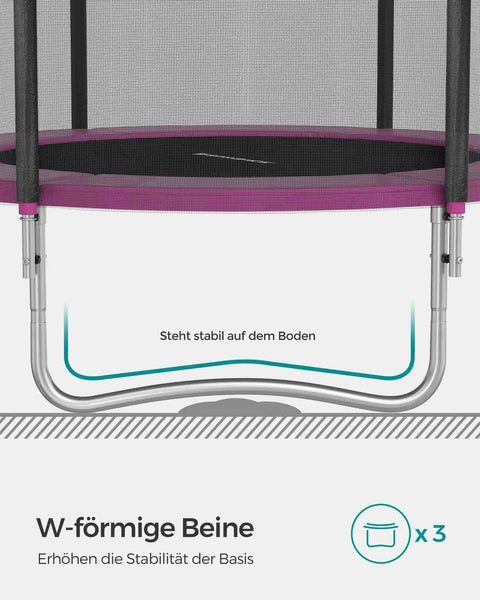 Rootz 10ft Trampoline met Veiligheidsnet - Zwart-Blauw - Gegalvaniseerd stalen frame - Springmat - 183cm x 230cm - Capaciteit 100kg