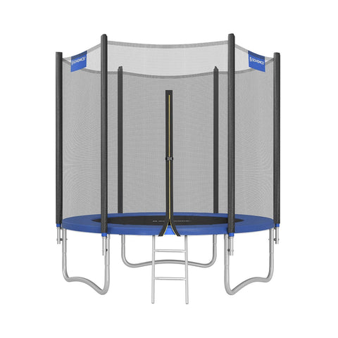 Rootz 10ft Trampoline with Safety Enclosure - Round Trampoline - Jumping Mat - Galvanized Steel Frame - 183cm x 230cm - 100kg Capacity