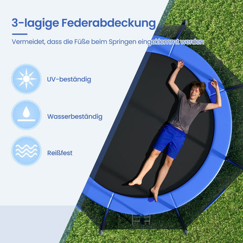 Rootz 305cm Garden Trampoline - Outdoor Trampoline - Family Jumping Fun - Safety Net Included - 150kg Capacity - 76cm Height